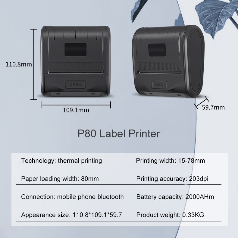 80mm portable receipt thermal mobile pocket bluetooth hand bill parking tsc pos mini impresora portatil printer