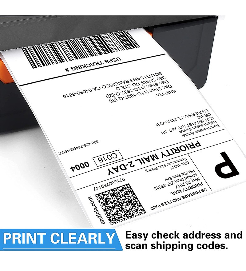 Factory Sale 4 x 6 Inch Direct Blank Roll Barcode D100 Printer Thermal Sticker Paper 100x150mm Waybill Sticker Shipping Label