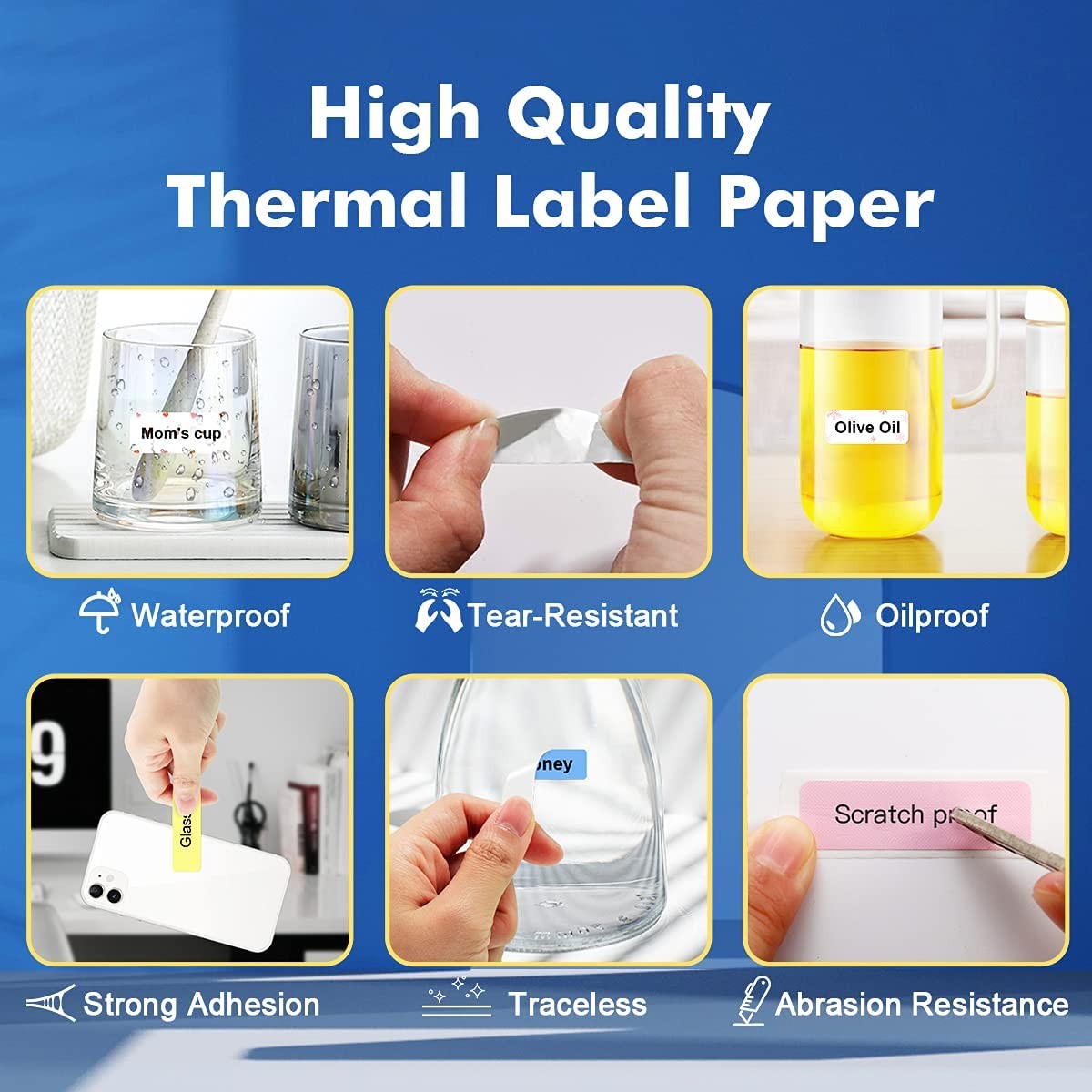 Waterproof Thermal Label Paper Label Paper Color Transparent Label Stickers - 副本